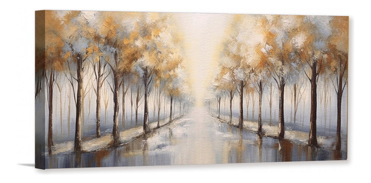 Foto 6 pulgar | Cuadro Decorativo Canvas Arboles Colores Tipo Óleo Hd Grande No Sintetico De Galeria