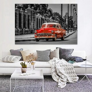 Foto 3 | Cuadro Decorativo Auto Carro Vintage Retro En Canvas 60x90cm