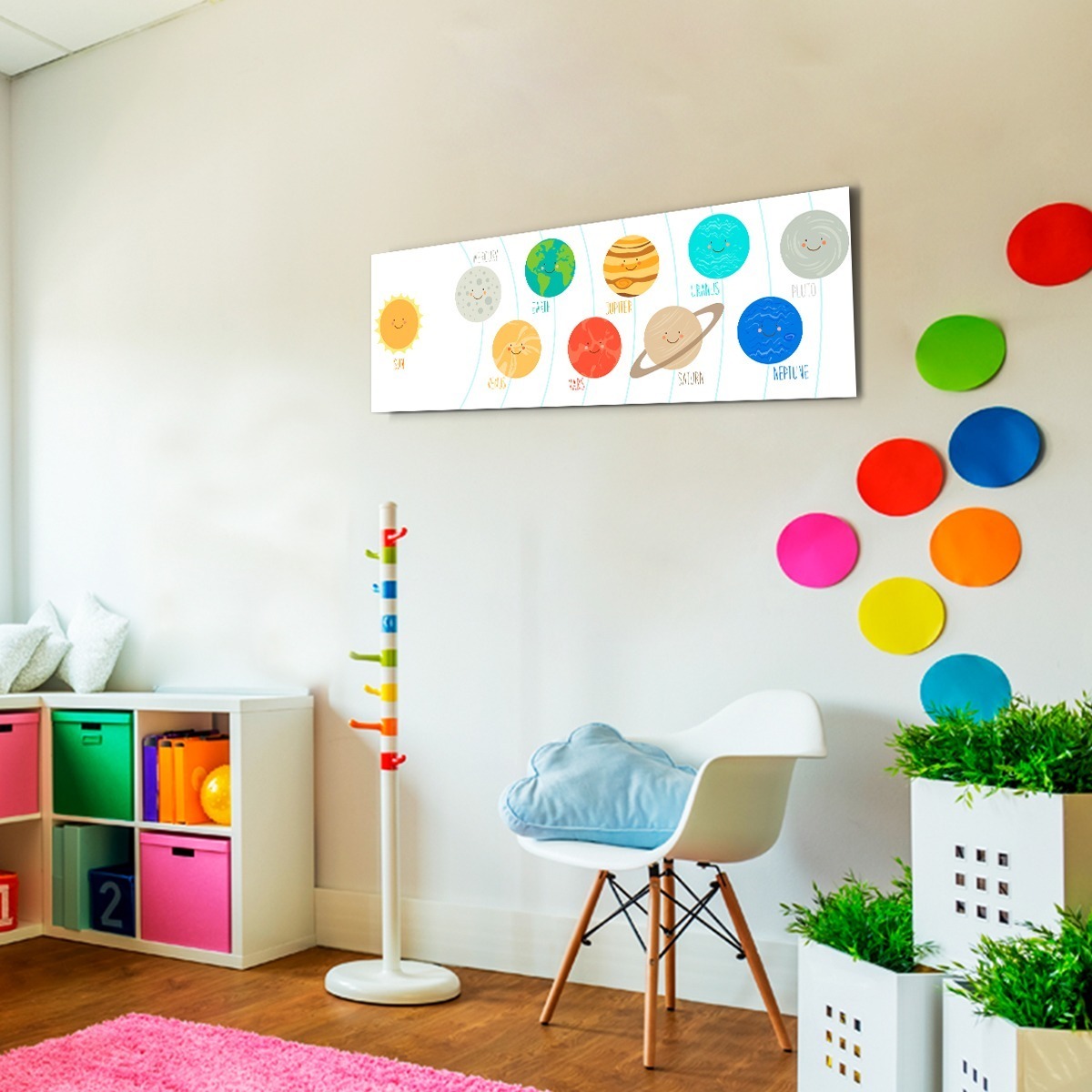 Foto 3 | Cuadro Decorativo Para Cuarto Niños Planetas Sistema Solar Color Multicolor Armazón N/a