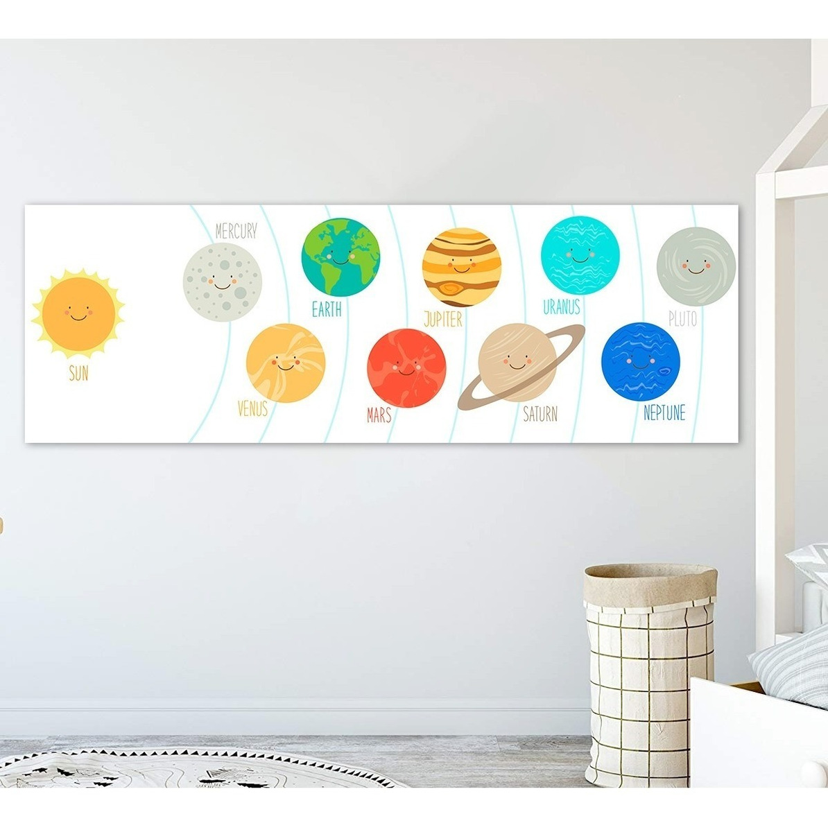 Foto 5 pulgar | Cuadro Decorativo Para Cuarto Niños Planetas Sistema Solar Color Multicolor Armazón N/a