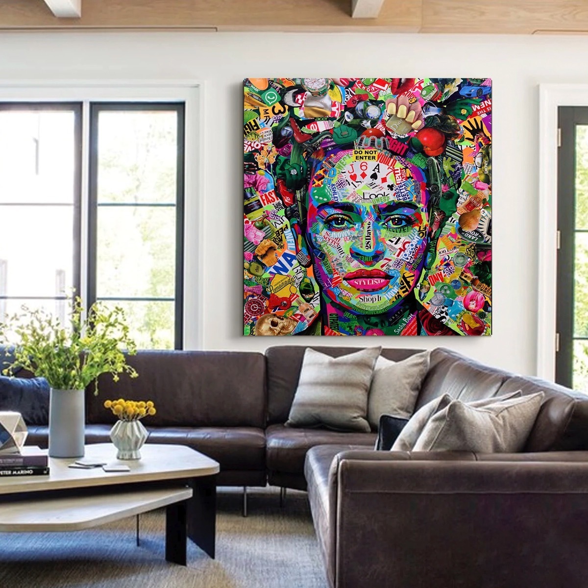 Foto 4 pulgar | Cuadro Frida Kahlo Graffiti Canvas Grueso 90x80cm Premium Hd