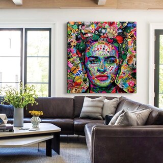 Foto 3 | Cuadro Frida Kahlo Graffiti Canvas Grueso 90x80cm Premium Hd