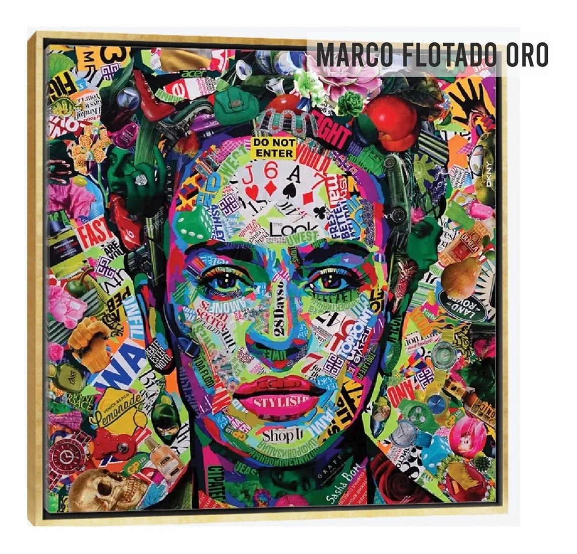 Foto 5 pulgar | Cuadro Frida Kahlo Graffiti Canvas Grueso 90x80cm Premium Hd
