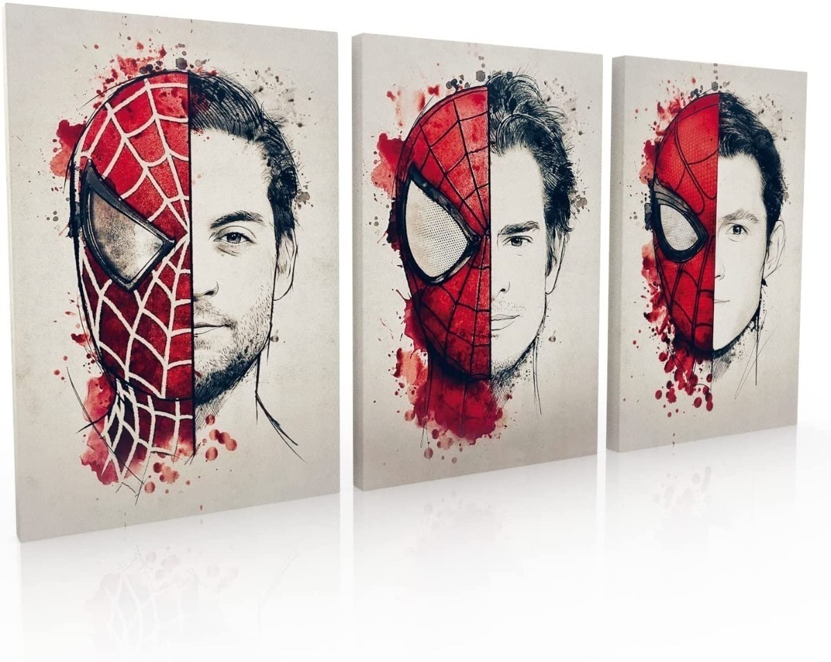 Foto 2 pulgar | Cuadro Decorativo Decogaleria Spiderman Películas Color Del Armazón Bastidor De Madera De 35cm X 25cm De 3u Color Mult