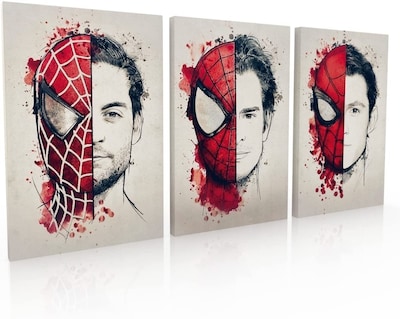 Foto 1 | Cuadro Decorativo Decogaleria Spiderman Películas Color Del Armazón Bastidor De Madera De 35cm X 25cm De 3u Color Mult