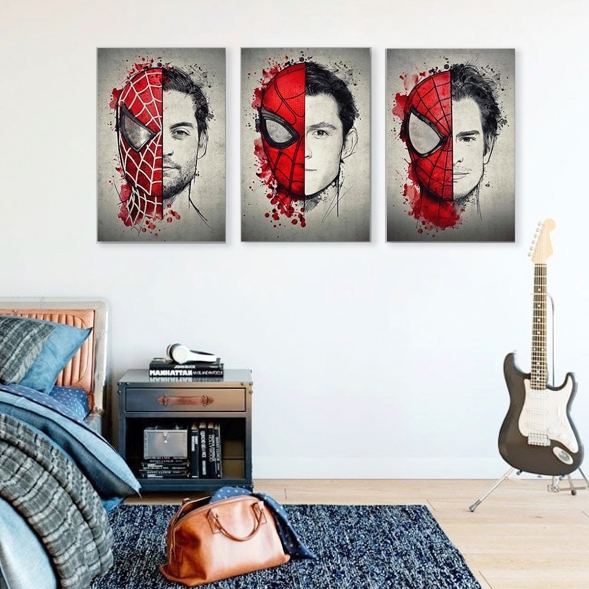 Foto 3 pulgar | Cuadro Decorativo Decogaleria Spiderman Películas Color Del Armazón Bastidor De Madera De 35cm X 25cm De 3u Color Mult