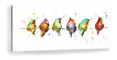 Foto 1 | Cuadro Pájaros Acuarela Color Moderno En Lienzo Canvas