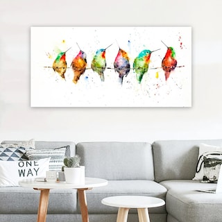 Foto 2 | Cuadro Pájaros Acuarela Color Moderno En Lienzo Canvas