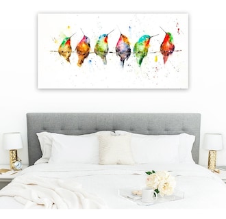 Foto 3 | Cuadro Pájaros Acuarela Color Moderno En Lienzo Canvas