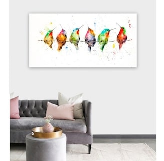 Foto 5 | Cuadro Pájaros Acuarela Color Moderno En Lienzo Canvas