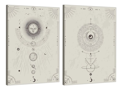 Foto 2 | Set Cuadros Cartas Tarot Sol Y Luna Decorativos En Canvas