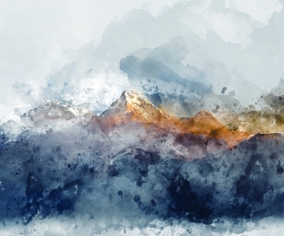 Foto 4 pulgar | Tríptico Cuadros Canvas Arte Abstracto Paisaje Montañas Hd