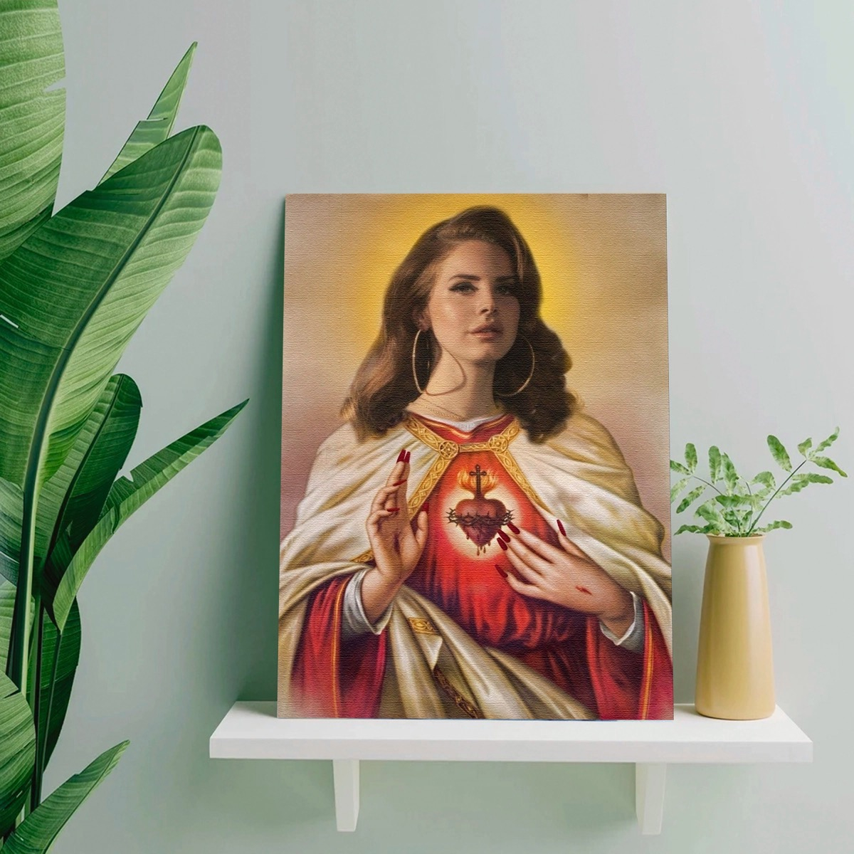 Foto 2 pulgar | Cuadro Lana Del Rey Santa Virgen Canvas Grueso Colores Vivos