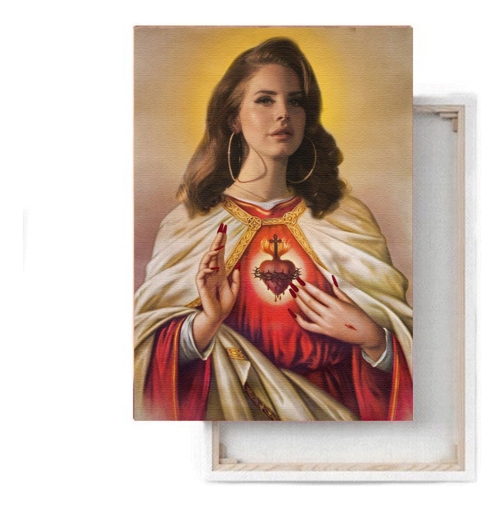 Foto 3 pulgar | Cuadro Lana Del Rey Santa Virgen Canvas Grueso Colores Vivos