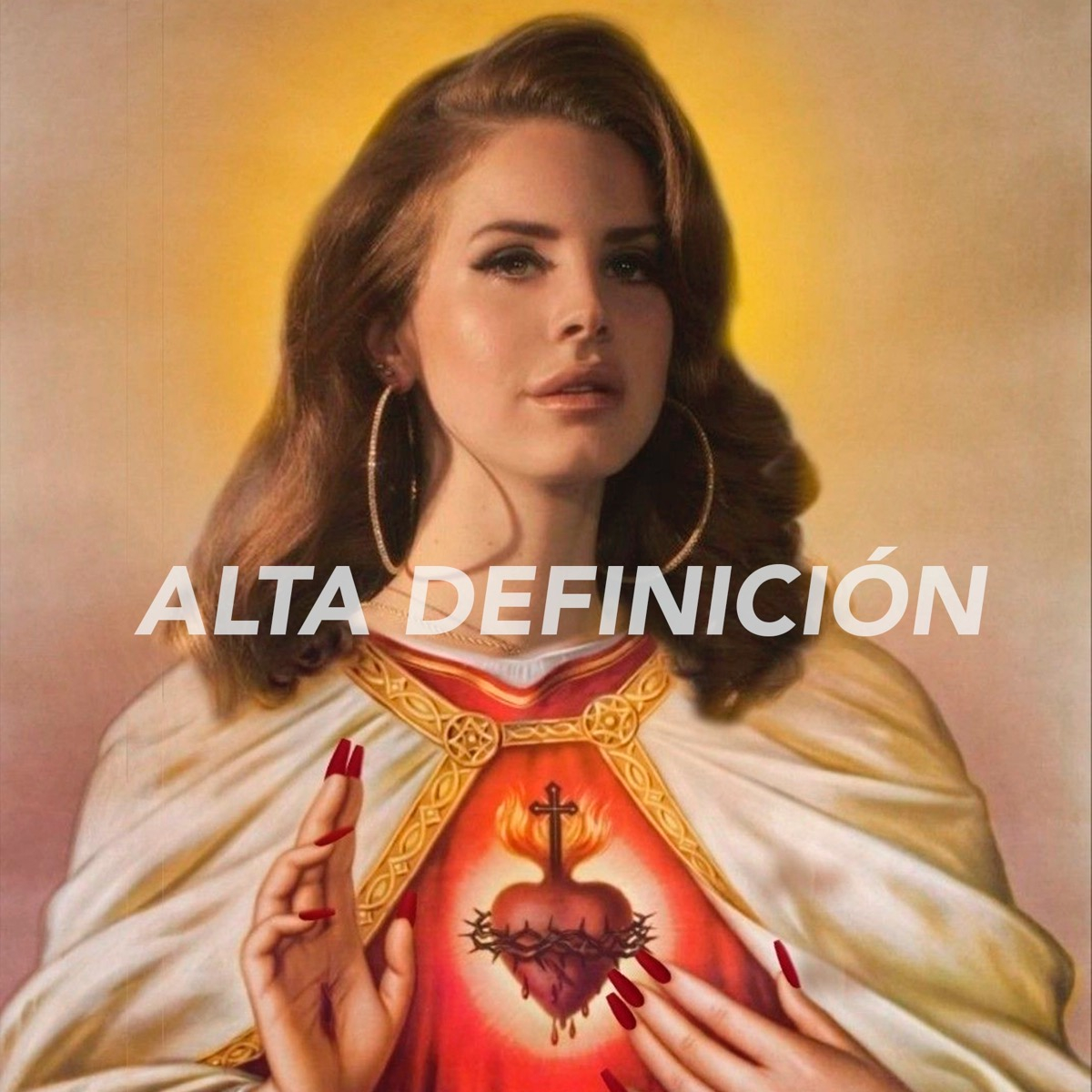 Foto 5 pulgar | Cuadro Lana Del Rey Santa Virgen Canvas Grueso Colores Vivos