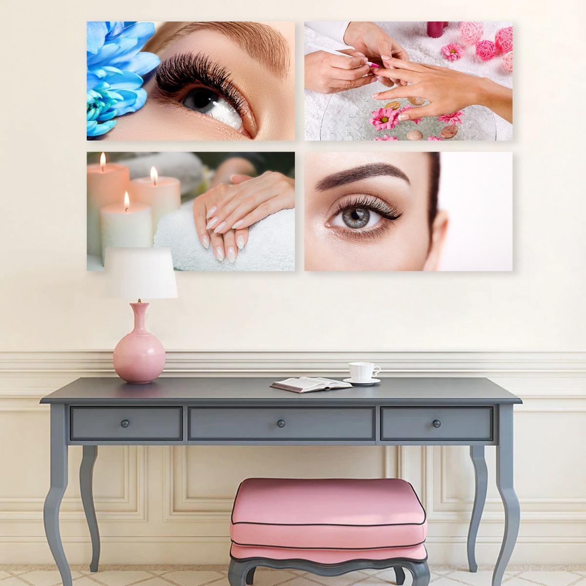 Foto 4 pulgar | Set Cuadros Salón Uñas Pestañas Belleza Spa Premium Canvas