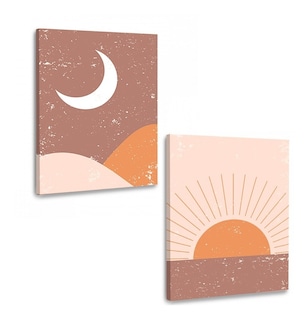 Foto 2 | Cuadros Canvas Sol Luna Aesthetic Minimalistas Boho Abstract