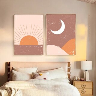 Foto 5 | Cuadros Canvas Sol Luna Aesthetic Minimalistas Boho Abstract