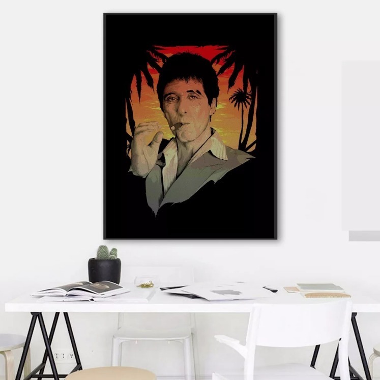 Foto 2 | Cuadro Scarface Cara Cortada Tony Montana  Canvas 5 Modelos Diferentes Cuadro Estilo Galeria
