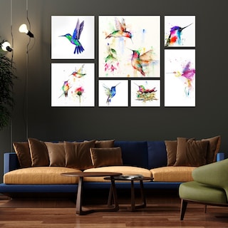 Foto 5 | Set 7 Cuadros Decorativos Colibríes Acuarela 4k, Sala Recama