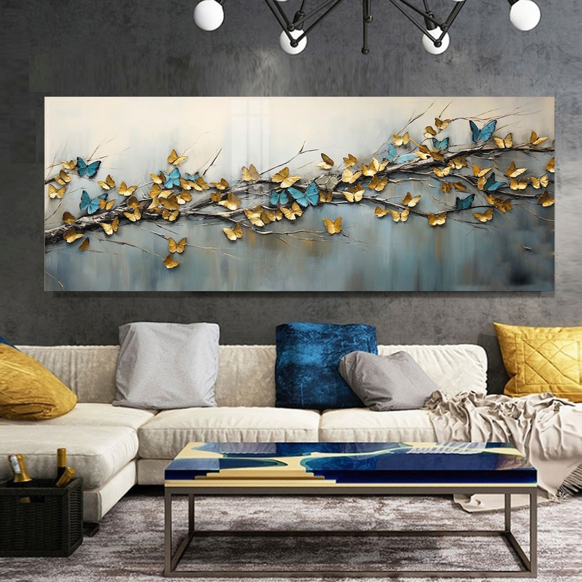 Foto 4 | Cuadro Arbol Acuarela Moderno Alta Calidad Lienzo Canvas No Sintético Con Bastidor Opción De Marco