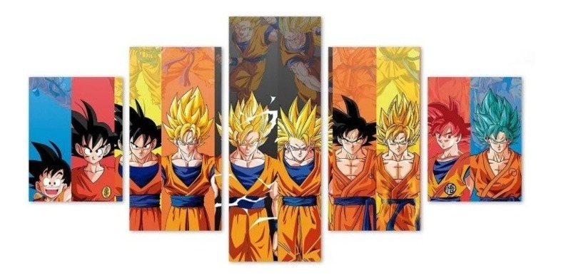 Foto 3 pulgar | Dragon Ball Cuadros Canvas Set 5 Piezas Envio Gratis Varios