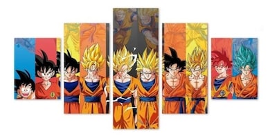 Foto 2 | Dragon Ball Cuadros Canvas Set 5 Piezas Envio Gratis Varios