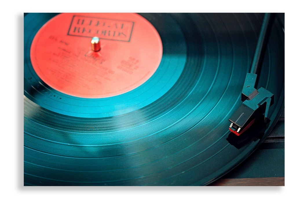 Cuadro Disco Vintage Musica Sala Recamara Canvas Grande