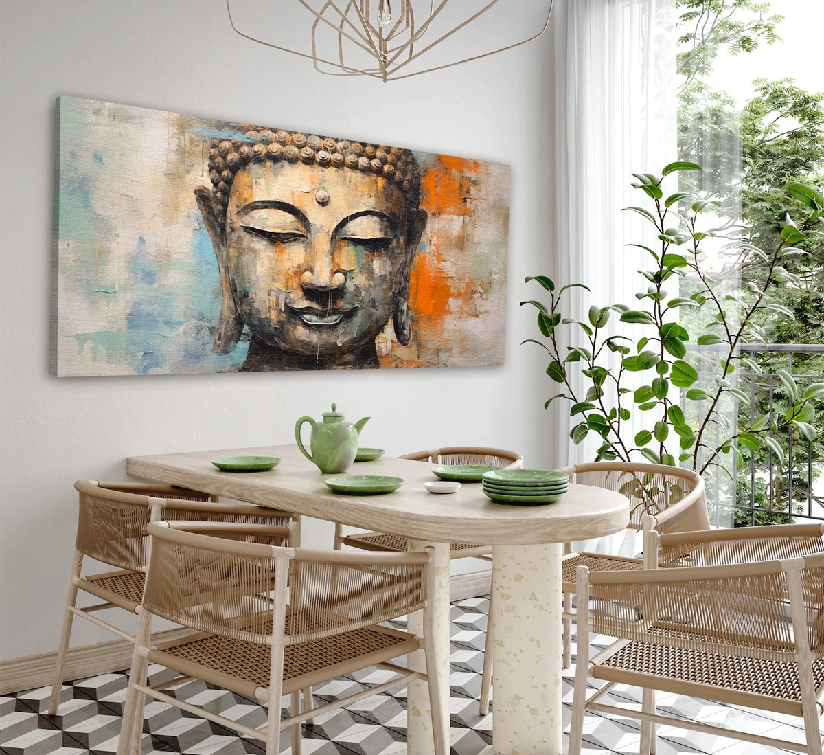 Foto 3 | Cuadro Buda Elegante Moderno Minimalista Grande En Canvas