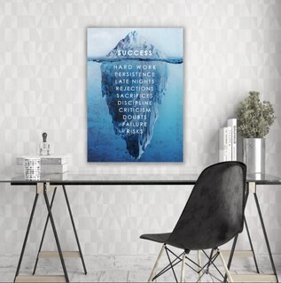 Foto 2 | Cuadro Canvas Motivacional Iceberg Del Éxito Cuadro Oficina Color Azul Armazón Bastidor