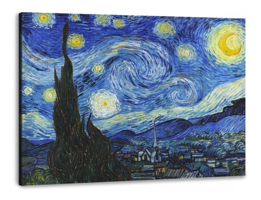 Foto 2 pulgar | 73x92 Van Gogh Noche Estrellada Lienzo Canvas De Algodón No