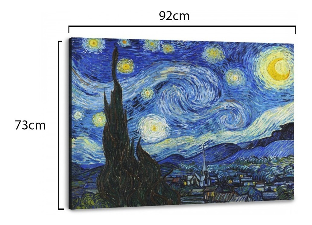 Foto 4 pulgar | 73x92 Van Gogh Noche Estrellada Lienzo Canvas De Algodón No
