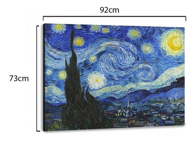 Foto 3 | 73x92 Van Gogh Noche Estrellada Lienzo Canvas De Algodón No
