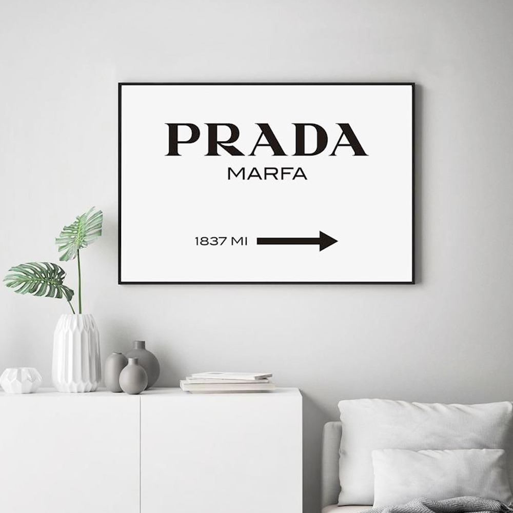 Foto 6 pulgar | Cuadro Prada Marfa Sign Canvas Mate Artistico Listo Colgar