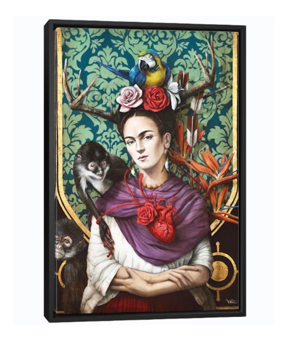 Foto 3 | Cuadro Canvas Frida Kahlo Arte Mexicano Moderno Eco Friendly Color Verdes Armazón Bastidor