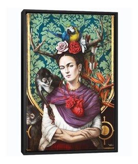 Foto 3 | Cuadro Canvas Frida Kahlo Arte Mexicano Moderno Eco Friendly Color Verdes Armazón Bastidor