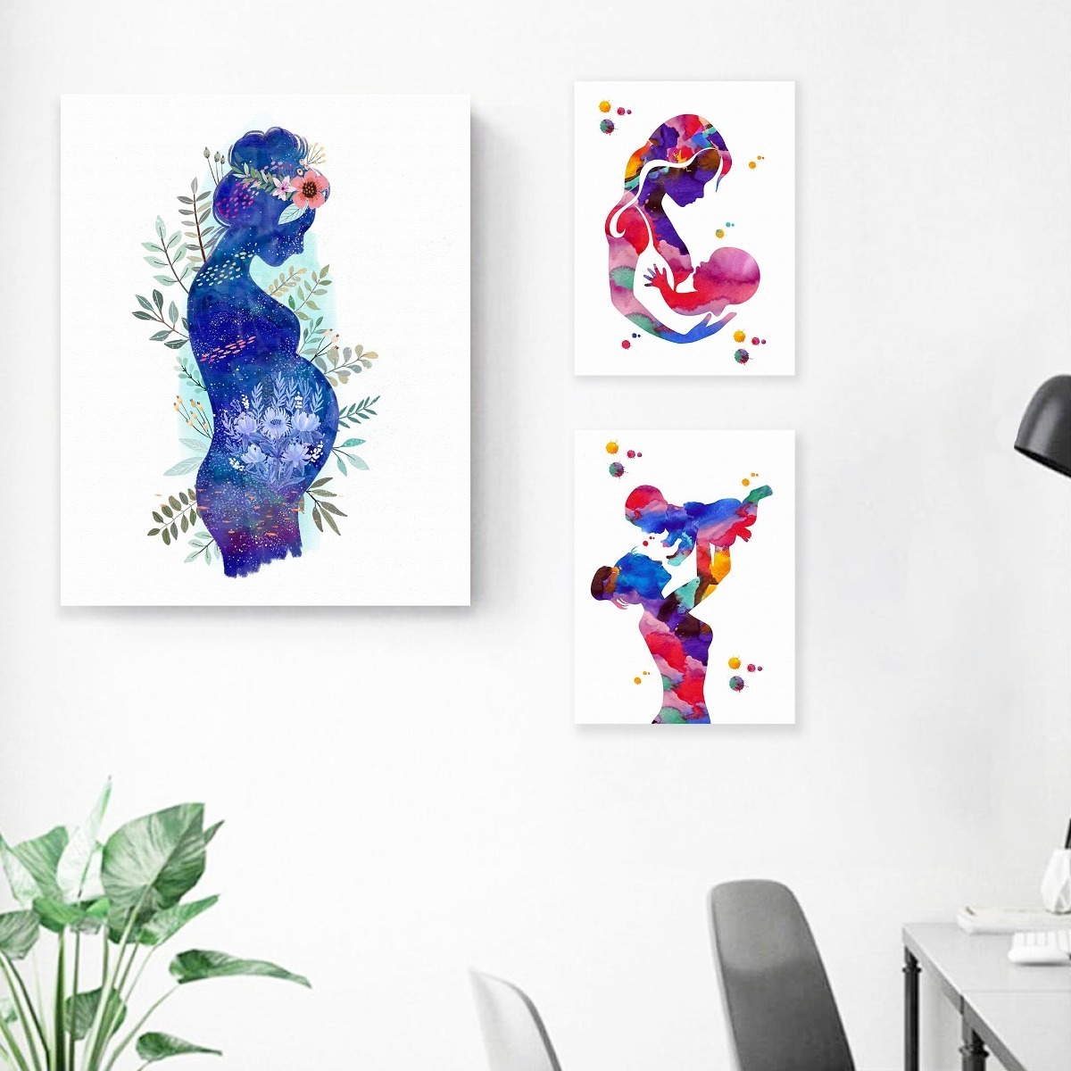 Cuadros Consultorio Ginecologia Embarazo Obstetricia Canvas Color Multicolor Armazón Bastidor De Madera