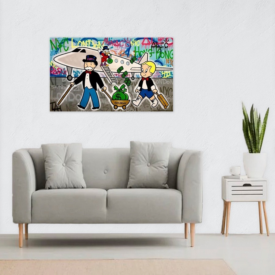 Foto 4 | Cuadro Decorativo Alec Monopoly Avión Jet Richairway Graffit Color Negro