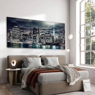 Foto 1 | Cuadro Ciudad Nueva York Decorativo Moderno En Canvas Panorámica Impresión Latex Hd Material No Sintético Marco Opcio