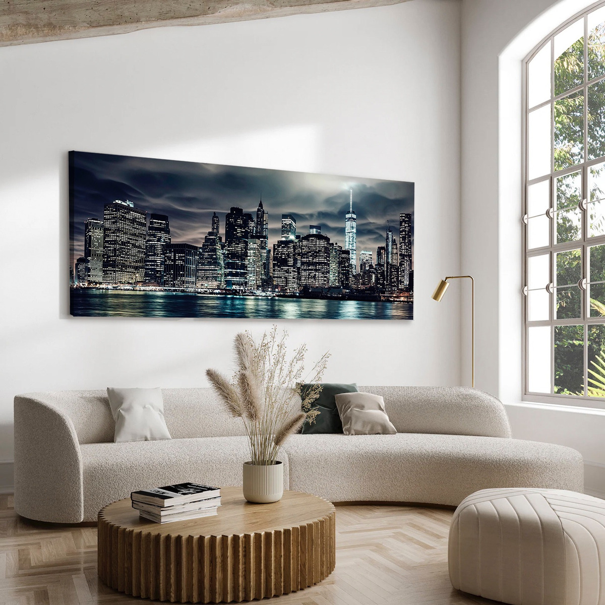 Foto 4 pulgar | Cuadro Ciudad Nueva York Decorativo Moderno En Canvas Panorámica Impresión Latex Hd Material No Sintético Marco Opcio