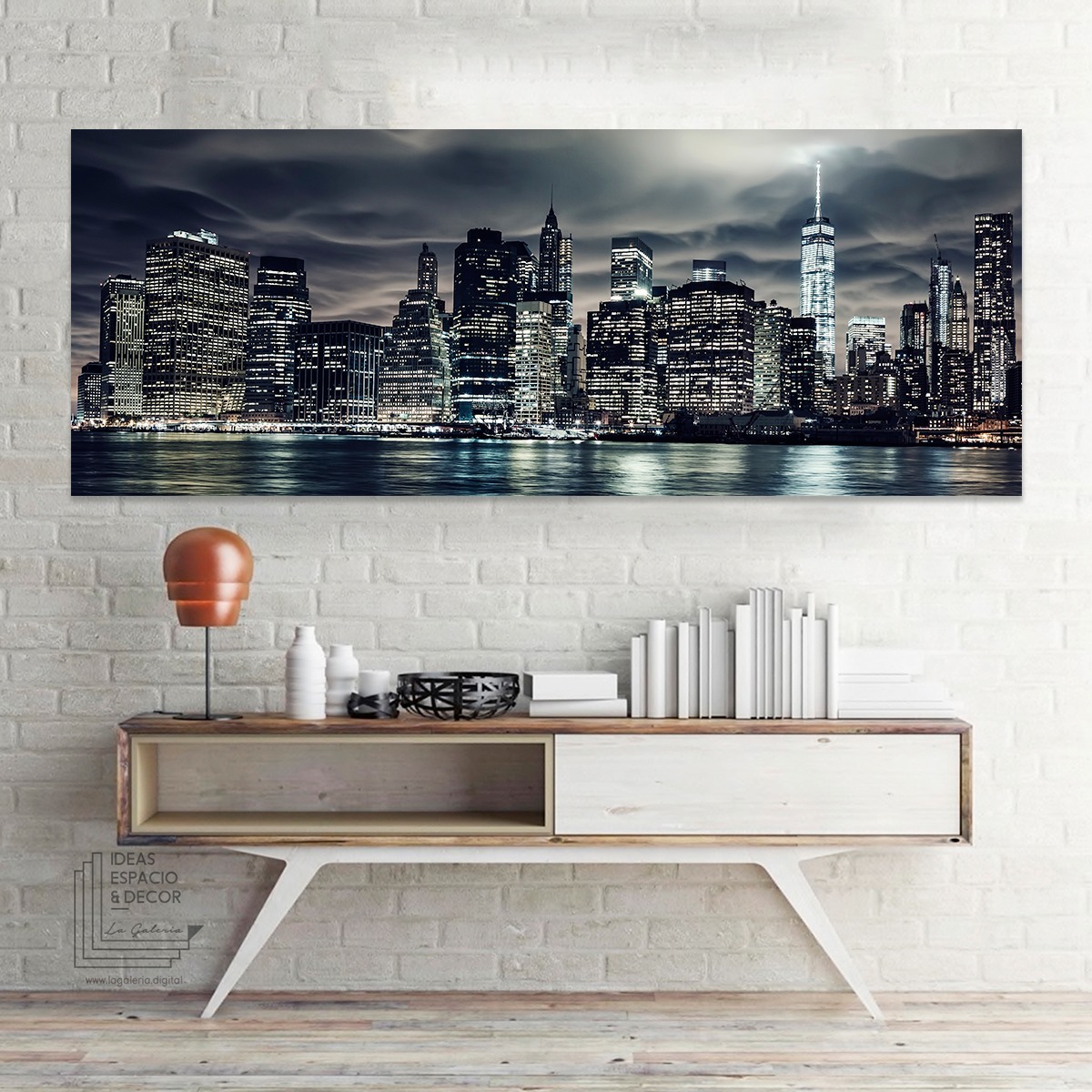 Foto 5 pulgar | Cuadro Ciudad Nueva York Decorativo Moderno En Canvas Panorámica Impresión Latex Hd Material No Sintético Marco Opcio