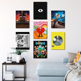Foto 1 | Bad Bunny Discografia Cuadros Tela Canvas Grueso Set De 7