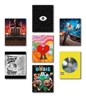 Foto 4 | Bad Bunny Discografia Cuadros Tela Canvas Grueso Set De 7
