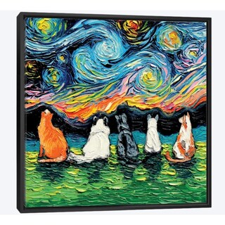 Foto 3 | Cuadro Noche Estrellada Gatos Lienzo Canvas Moderno Cats