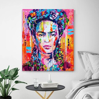 Foto 1 | Cuadro Moderno Frida Kahlo Graffiti Colores En Lienzo Canvas