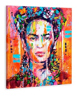 Foto 2 | Cuadro Moderno Frida Kahlo Graffiti Colores En Lienzo Canvas