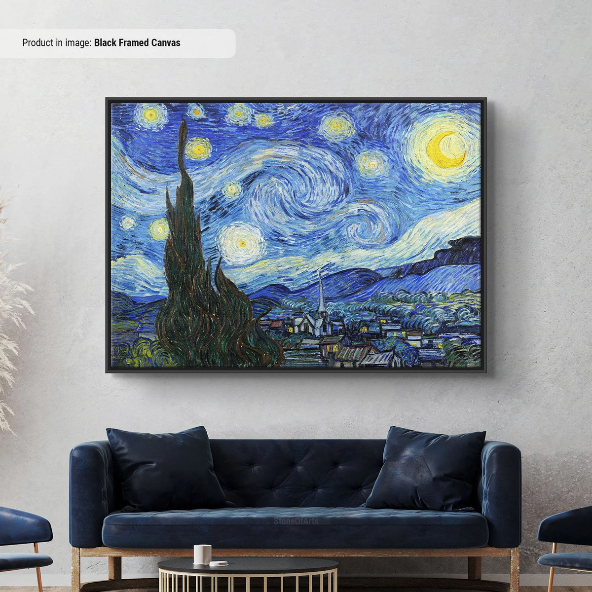 Foto 3 pulgar | 73x92 Van Gogh Noche Estrellada Lienzo Canvas De Algodón No Sintético Tipo Galeria Materiales De Calidad Opción De Ma