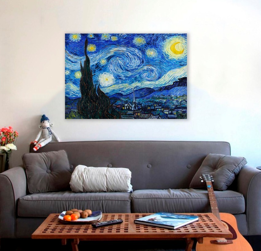 Foto 6 pulgar | 73x92 Van Gogh Noche Estrellada Lienzo Canvas De Algodón No Sintético Tipo Galeria Materiales De Calidad Opción De Ma