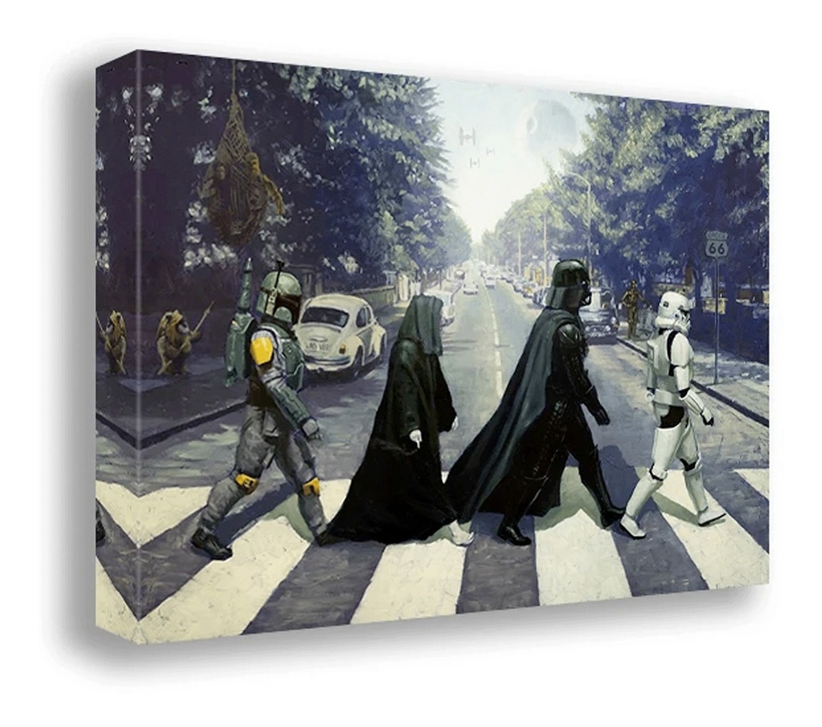 Foto 2 pulgar | Cuadro Star Wars Abbey Road Grande En Canvas Premium 4k Color Multicolor Armazón Bastidor De Madera
