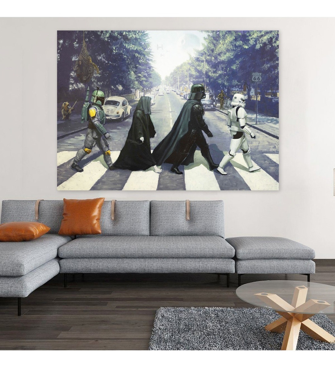 Foto 3 pulgar | Cuadro Star Wars Abbey Road Grande En Canvas Premium 4k Color Multicolor Armazón Bastidor De Madera